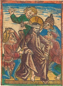 De bespotting van Christus door German 15th Century