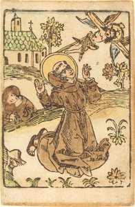 Sint Franciscus ontvangt de stigmata door German 15th Century