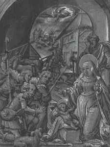 De geboorte van Christus (verso) door German 16th Century