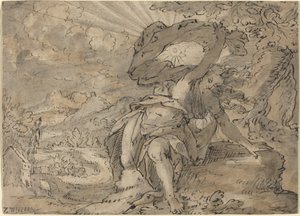 Allegorische Vrouwelijke Figuur in een Landschap [recto]