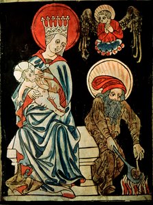 Rust tijdens de vlucht naar Egypte, c1410 door German Master
