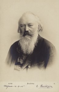 Johannes Brahms, Duits componist en pianist (1833-1897) (z/w foto) door German Photographer