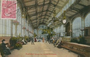 Karlsbad - in de zuilengang. Ansichtkaart verzonden in 1913. door German Photographer
