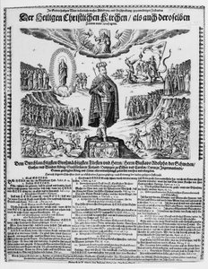 Een Duitse pamflet die Gustavus Adolphus afbeeldt als de kampioen van de protestantse zaak door German School