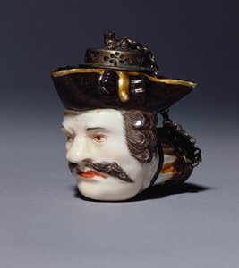 Een Meissen portret pijpenkop gemodelleerd als het hoofd van Schmiedel, ca. 1750