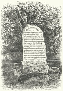 Een stenen tablet met het Wessobrunn-gebed (gravure) door German School
