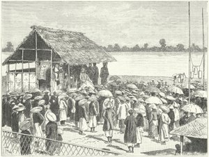 Een theater in Annam (gravure) door German School