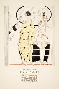 Advertentie voor "F.V. Grunfeld", uit Styl, pub.1922 (pochoirdruk) door German School