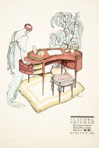 Advertentie voor Flatow  Priemer, Antiek, uit Styl, pub.1922 (pochoirprint) door German School