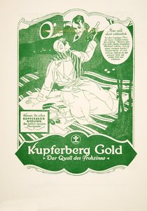 Reclame voor Kupferberg Gold, uit Styl, pub.1922 (pochoirdruk) door German School