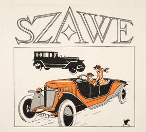 Advertentie voor Szawe, uit Styl, pub.1922 (pochoirdruk) door German School