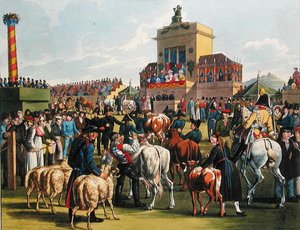 Landbouwtentoonstelling in Cannstadt, Württemberg, ca. 1820 door German School