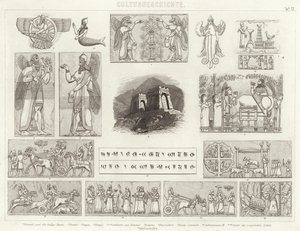 Oud Assyrië. Illustratie voor Bilder-Atlas door German School