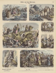 Oud Egypte (gekleurde gravure)