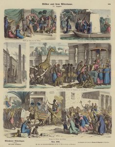 Oud Egypte (gekleurde gravure)