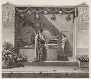 Oud-Romeinse winkel. Illustratie voor Bilder-Atlas (gravure) door German School