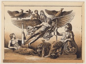 Apotheose (kleurenlitho) door German School