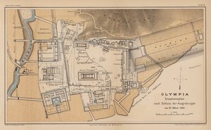 Archeologische kaart van Olympia (gravure)