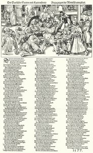Blootsvoetse sekten en het geschil over het monnikskleed (gravure)
