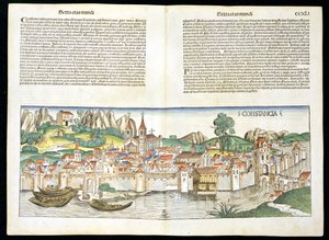 Vogelvlucht van Konstanz uit de Neurenberg Kroniek door Hartmann Schedel (1440-1514) 1493 door German School