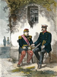 Bismarck in gesprek met Napoleon III na zijn gevangenneming in de Slag bij Sedan, 2 september door German School