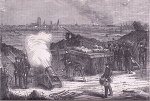Bombardement van Schelestadt, Cassells Geschiedenis van de oorlog tussen Frankrijk en Duitsland uitgegeven door Cassell and Company Limited, ca. 1890
