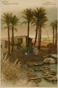 Caïro - Dahabeahs aan de Nijl (chromolitho) door German School