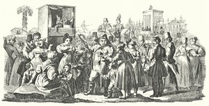 Carnaval in het Stuttgartse district Cannstatt, herfst 1835 (gravure) door German School