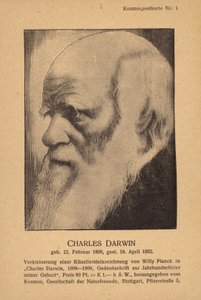 Charles Darwin (1809-1882), Engels natuuronderzoeker (litho) door German School