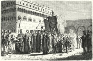 Kinderprocessie in Florence onder het bewind van Girolamo Savonarola door German School