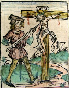 Christus Herkruisigd, gepubliceerd in de Neurenberg Kroniek, 1493 door German School