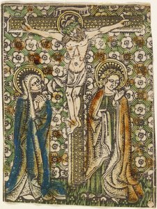 Christus aan het kruis met Maria en Sint Jan door German School