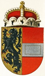 Wapen van Salzburg, met een prinsenhoed rustend op het schild, ca. 1898 door German School
