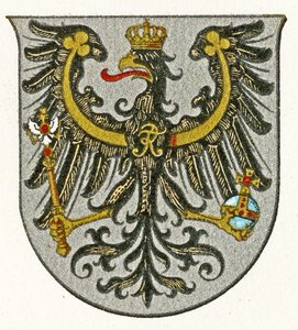 Wapen van het Koninkrijk Pruisen en later van de provincie Oost-Pruisen, ca. 1898 door German School