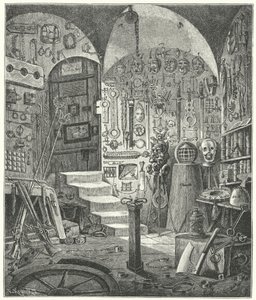 Collectie van antiquiteiten met betrekking tot misdaad en straf in het kasteel van Neurenberg door German School
