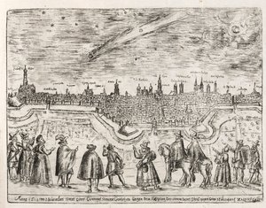 Komeet gezien boven Augsburg eind november 1618, uitgegeven 1618 door German School