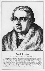 Conrad Peutinger (gravure) door German School