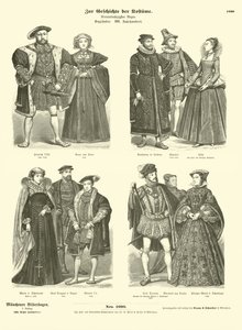 Kostuums van Engelse en Schotse royalty en adel, 16e eeuw door German School