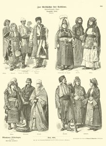 Kostuums van Ottomaans Turks Europa, eind 19e eeuw door German School