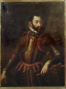 Graaf Adolf Schwarzenberg die in 1594 de vesting Gyoer, Hongarije, heroverde op de Turken ...