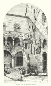 Binnenplaats van de Bargello, Florence, Italië door German School