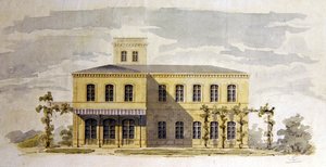 Ontwerp voor een Italiaans klassiek landhuis, ca. 1850