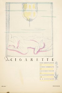 Die Cigarette eine Meditation, uit Styl, geb. 1922 (pochoirdruk) door German School