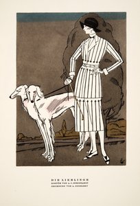 Die Lieblinge", reclame voor Mode van A C Steinhardt, uit Styl, pub.1922 (pochoirdruk)