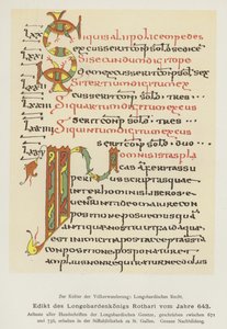 Edict van Rothari, Koning van de Longobarden, 643 door German School