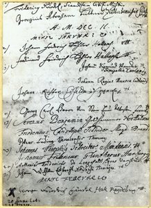 Inschrijving in de Halle University records, met de naam van Handel, 1702 door German School