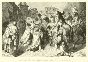 Intocht van Gustaaf Adolf in München door German School
