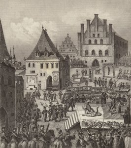 Executie van Tsjechische protestantse rebellenleiders in Praag door German School