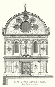 Gevel van de kerk van Santa Maria dei Miracoli, ontworpen door Pietro Lombardo, Venetië, Italië door German School