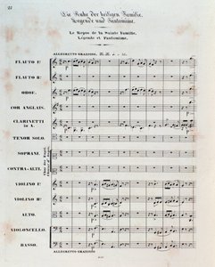 Eerste pagina van de partituur voor De vlucht naar Egypte, op. 25, ouverture door Hector Berlioz